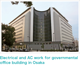 Electrical and AC work for governmental office building in Osaka